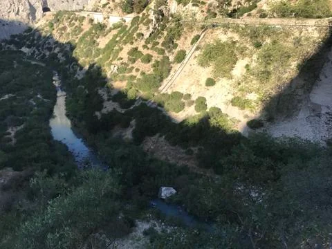View to a river from a mountain Stock Photos