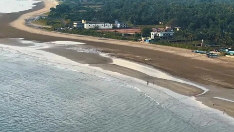 View of the river or sea, mountain near sea, houses near sea view Stock Footage 287750807