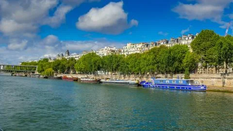 View from the river in Paris Stock Photos