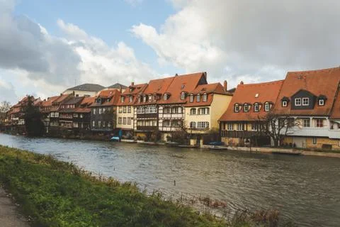 View of the river Regnitz in the old town of Bamberg, Germany Stock-Fotos