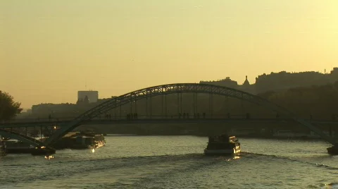 View of the River Seine Stock Footage 271106