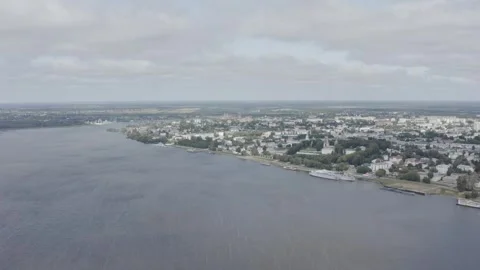 View of the river from the sky, beautiful nature, camera movement 库存影片 306148687