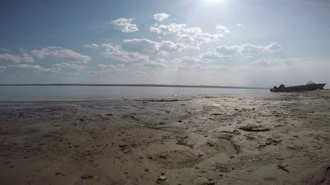 View of the river from the slope Stock Footage 69821169