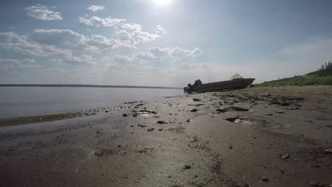 View of the river from the slope Stock Footage 69822296