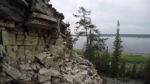 View of the river from the slope Stock Footage 69833917