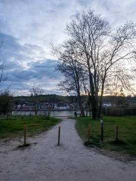 View on the river via a small path Stock Photos
