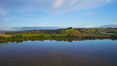 View of River Teign from a drone, Newton Abbot, Devon, England, Europe Stock-Footage 162595284