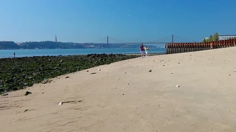 View on river Tejo, Lisbon Video stock 97451127