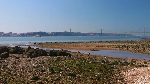 View on river Tejo, Lisbon Stock Footage 97451149