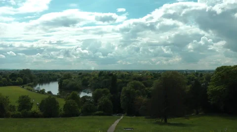 A VIEW OF THE RIVER THAMES IN RICHMOND UPON THAMES Stock Footage 38218852