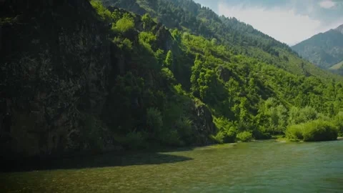 View of the river from the top of the mountain, Landscape nature background Video stock 280951982