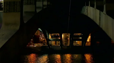 View of the river under bridge Stock Footage 47010451