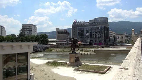 View of the river Vardar Stock Footage 70709877