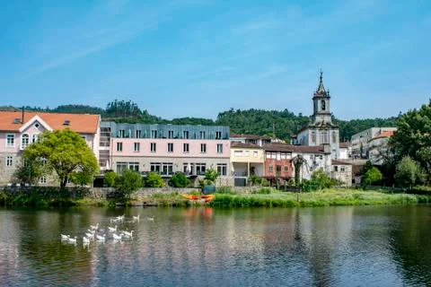 View of the river Vez in Arcos de Valdevez, Portugal Stock Photos