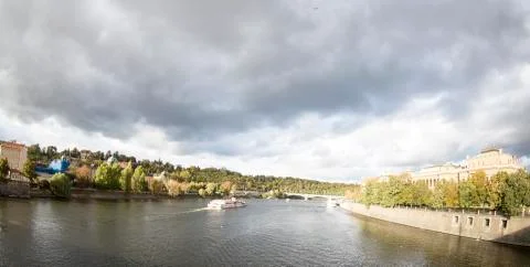 View on River Vltava Stock Photos
