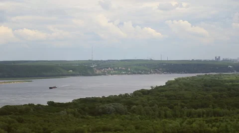 View of the River Volga Stock Footage 64186799