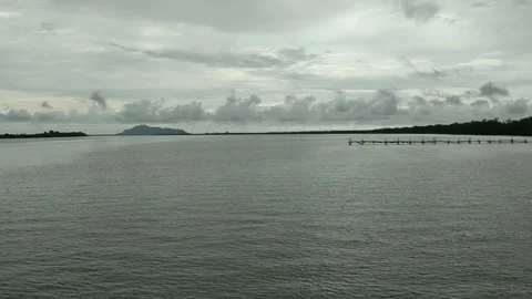 View of the river water from a height Stock Footage 232772498