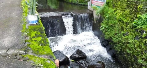 View of river waterfall background Stock Footage 292288760