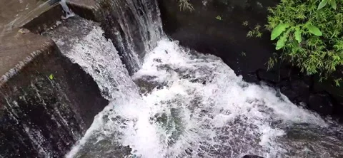 View of river waterfall background Stock Footage 292288761