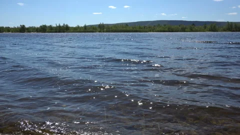 View of the river in windy weather taimlaps Stock Footage 110770701