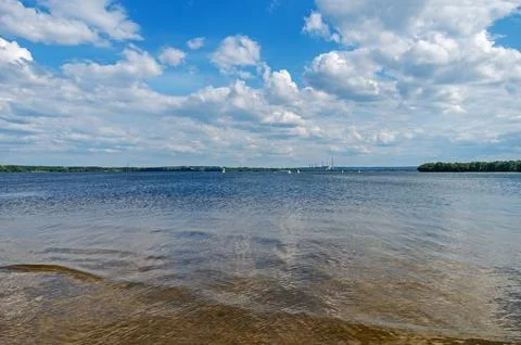View of riverbed Dnipro Stock Photos