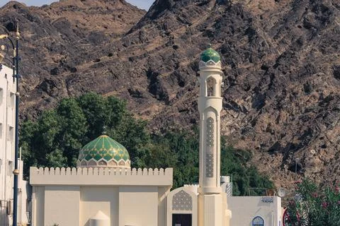 View of Riyam Mosque. Mutrah corniche Foto stock