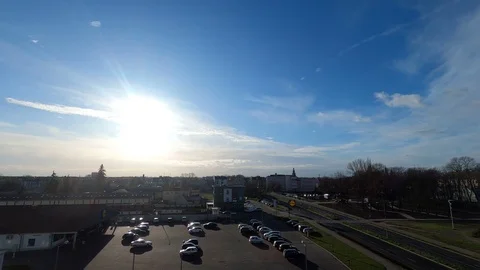 A view of the road and the store. Stock Footage 122259562