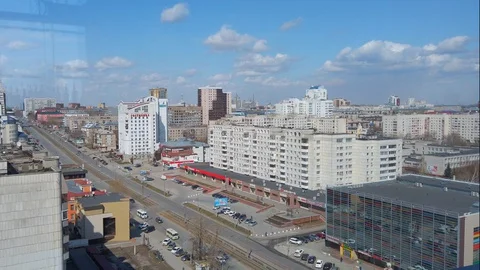 View of road and streets, decrease in traffic and business activity during the 库存影片 128346085