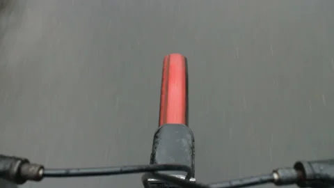 View at road from bicycle Stock Footage 114444923