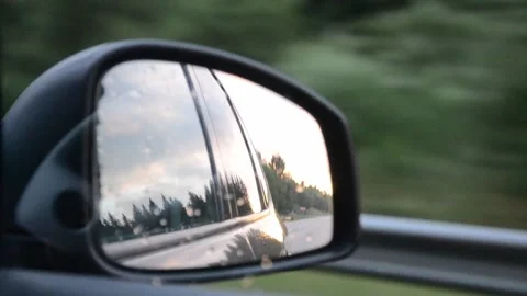 View of the road from the car mirror. Stock Footage 202591623