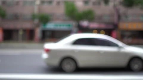 The view of road in the city. Out of focus. Stock Footage 100398199