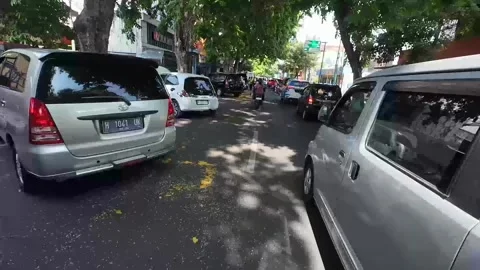 View of a road city in Pati district, Central Java, Indonesia Stock-Footage 334837620