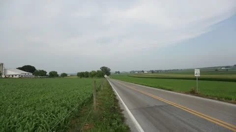 View from road to crops Stock Footage 21786903