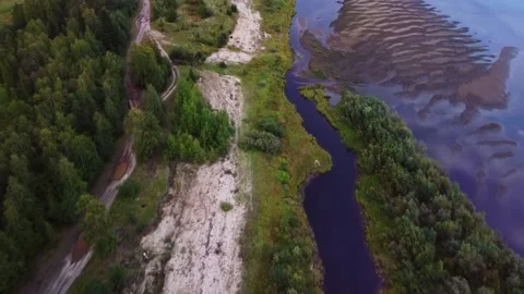 A view of the road that faces the river. Stock Footage 170323783