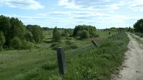 View of road on meadow Stock-Footage 20524803