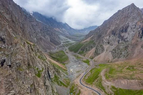 View of a road in the mountains Stock Photos