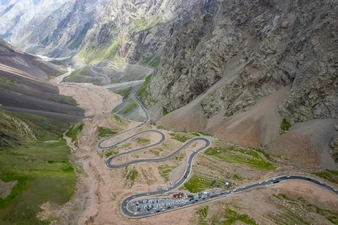 View of a road in the mountains Stock Photos