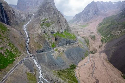 View of a road in the mountains Stock Photos