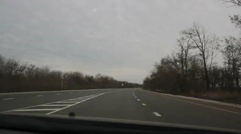 View of the road from a moving car Stock Footage 60563627