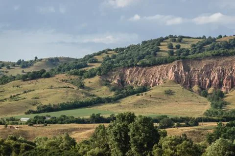 View from a road on so called Red Ravine nature reserve near Sebes in Romania Stock Photos