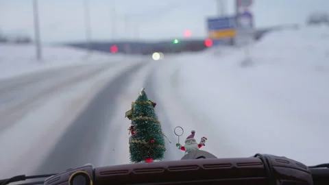 View of the road through the windshield of the car Video stock 258640566