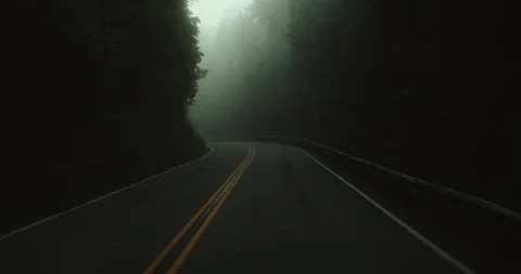 View of road trip from inside car. Foggy highway in summer Video stock 208452542