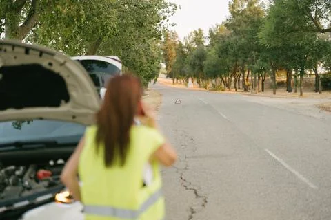 View of the road where the crane will arrive Stock Photos