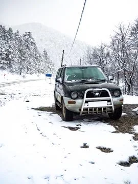 The view of the road in winter Stock Photos