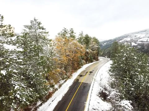 The view of the road in winter Stock Photos