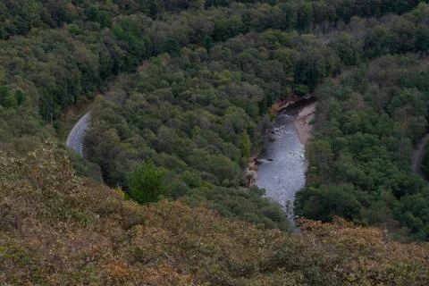View of Roaring Brook from Flat Rock on Moosic Mountain Stock Photos