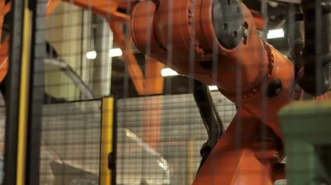 View of robot preparing to work on factory Vidéo 66507788