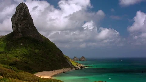 View of rock at conceicao beach Stock-Footage 71259615