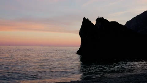 View of the rock during sunset Stock Footage 223238838