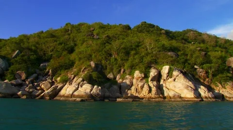 View of rock formation in island Stock Footage 54591603